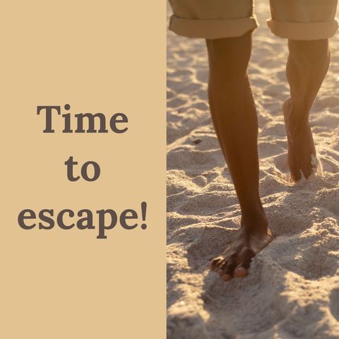 relaxing walk on sunlit beach promoting escapism - Download Free Stock Templates Pikwizard.com
