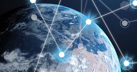Digital Network Connections over Earth for Global Business Concepts - Download Free Stock Images Pikwizard.com
