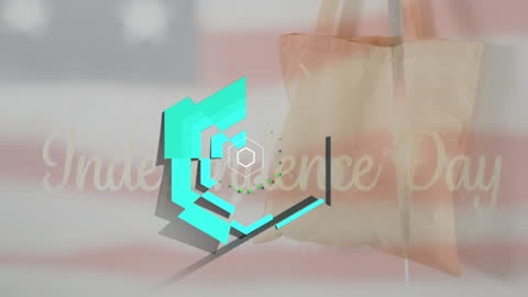 Animated Independence Day Celebration with American Flag Motif