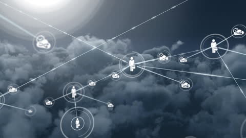 Global Digital Connections Visual Concept over Cloud