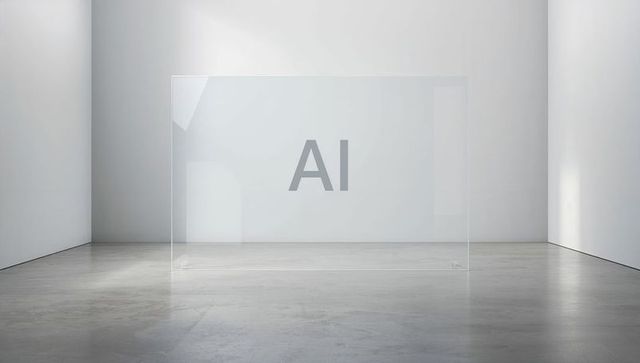 Minimalist Gallery with Freestanding Glass Panel Featuring AI Lettering and Soft Reflections