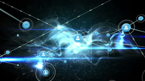 Animated Digital Network Connections with Glowing Effects