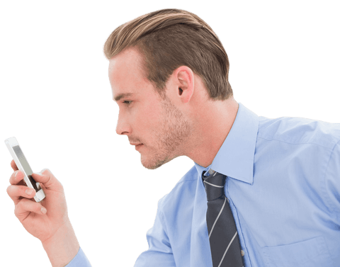 Caucasian Businessman Using Smartphone with Transparent Background - Download Free Stock Videos Pikwizard.com