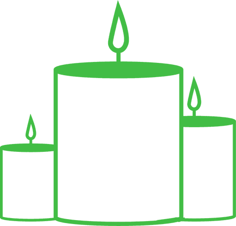 Green transparent candles for serene relaxation and decoration