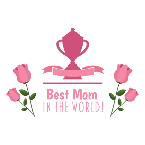 Transparent Mother's Day Illustration with Roses and Cup