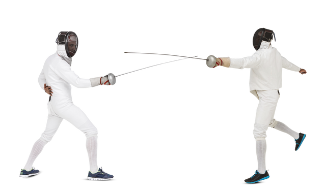 Two Men Fencing on Transparent Background Isolated - Download Free Stock Videos Pikwizard.com