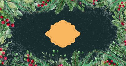 Festive Christmas Border with Falling Snow and Copy Space