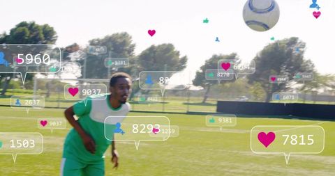 Young Athlete Engaging in Soccer with Social Media Influence