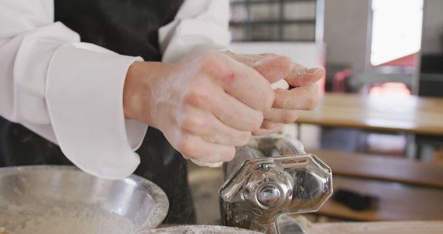 Close-up on hands kneading dough in kitchen - Download Free Stock Images Pikwizard.com