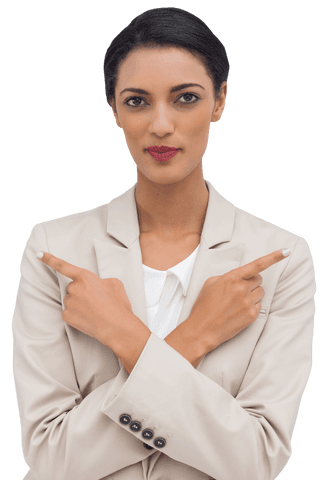 transparent professional woman pointing fingers crossed arms - Download Free Stock Videos Pikwizard.com