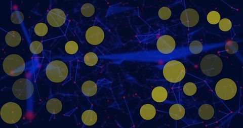 Yellow Circles with Digital Network Background - Download Free Stock Images Pikwizard.com
