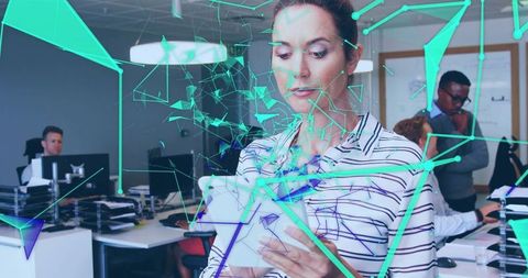 Digital Collaboration in Modern Office with Network Technology Overlay