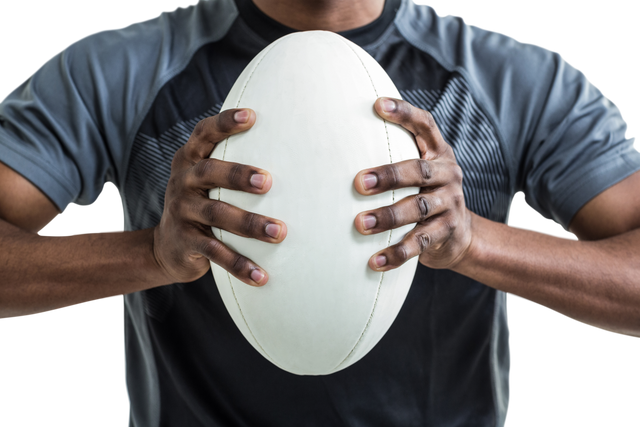 Rugby player holding rugby ball on transparent background - Download Free Stock Videos Pikwizard.com