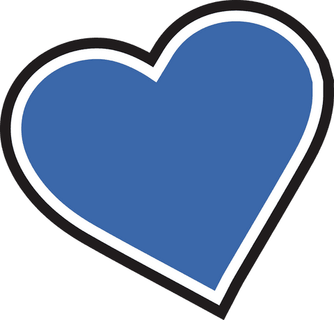 Blue heart icon with transparent background for digital design