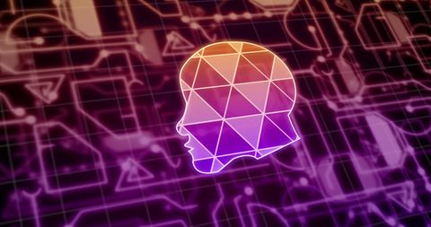 abstract digital head with futuristic connection network - Download Free Stock Images Pikwizard.com