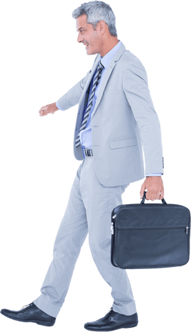 Professional Businessman Walking with Briefcase on Transparent Background - Download Free Stock Videos Pikwizard.com