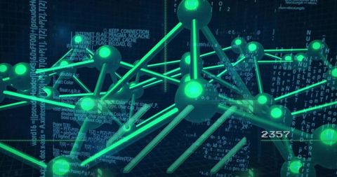 Futuristic neon network connection in cyberspace