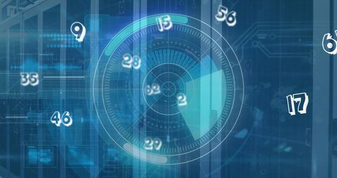 Digital Interface with Floating Numbers and Scanner Graphics - Download Free Stock Images Pikwizard.com