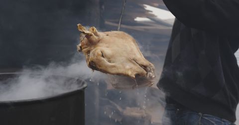 Butcher Preparing Cow Head for Traditional Cooking - Download Free Stock Images Pikwizard.com