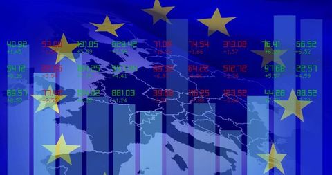 European Financial Data Visualization with EU Stars Overlay