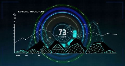 Futuristic Graph with Luminescent Circular Interface - Download Free Stock Images Pikwizard.com