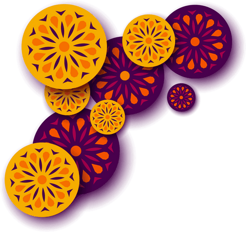layered floral mandala discs on transparent background with shadows - Download Free Stock Videos Pikwizard.com