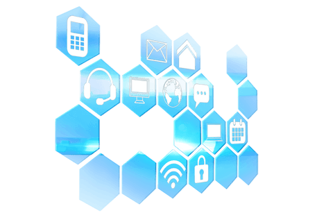 digital network symbols on hexagonal transparent background - Download Free Stock Videos Pikwizard.com