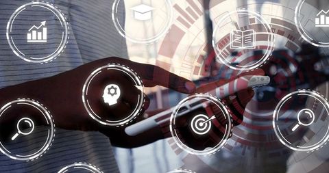 Business analysis interface on tablet display