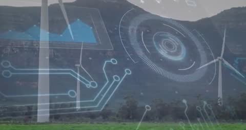 Digital Integration with Wind Turbines in Modern Landscape