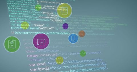 programming code with colorful digital icons - Download Free Stock Images Pikwizard.com