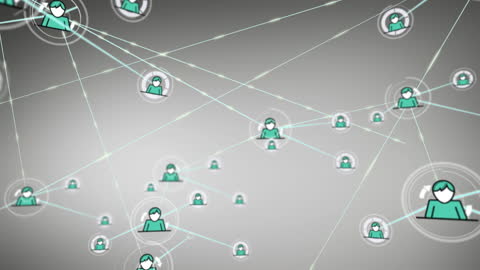 Digital Networking Concept with Icons and Connections