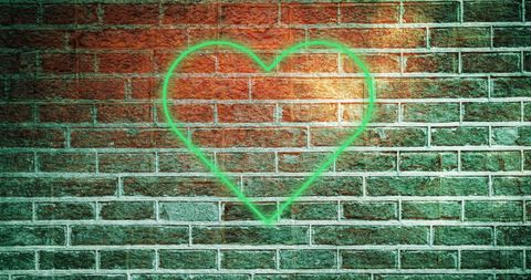 Glowing Neon Heart on Urban Brick Wall Background - Download Free Stock Images Pikwizard.com