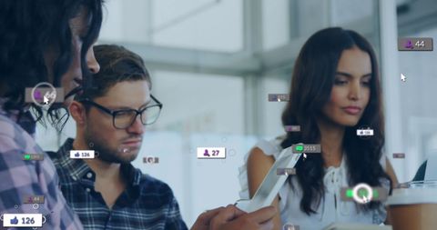 Team Engaging with Digital Media Platform and Social Updates