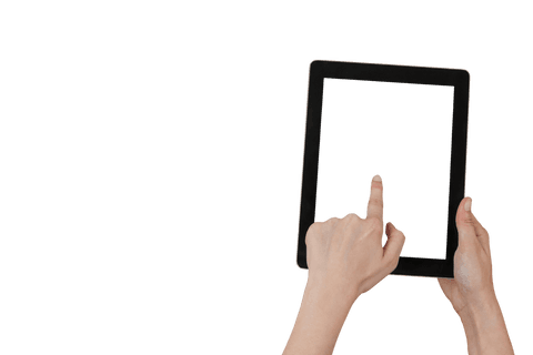 Transparent Digital Tablet Touched by Hands on Blank Background - Download Free Stock Videos Pikwizard.com
