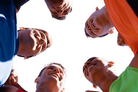 transparent sports team unity circle viewed from below - Download Free Stock Videos Pikwizard.com