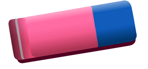 3d rendered colorful eraser red & blue on transparent background