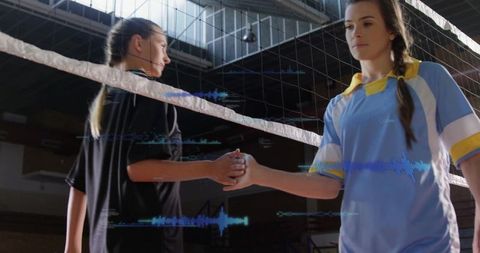 Empowering Young Female Volleyball Players Displaying Good Sportsmanship
