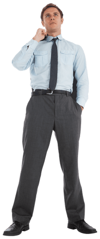Transparent Image of Businessman Holding Jacket Confidently