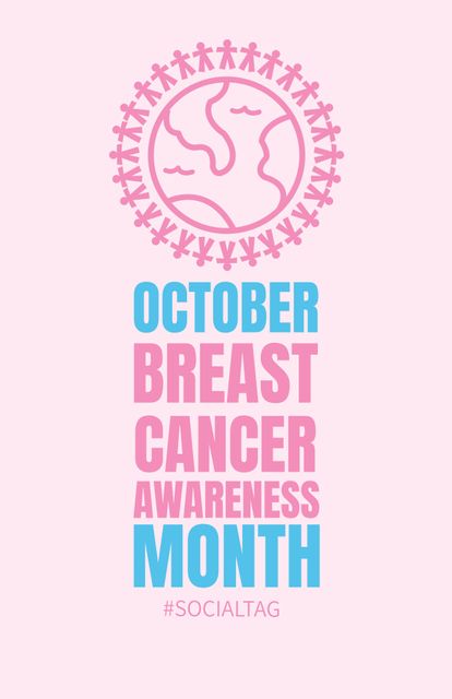 October Breast Cancer Awareness Month Poster with Pink Ribbon Symbol - Download Free Stock Templates Pikwizard.com