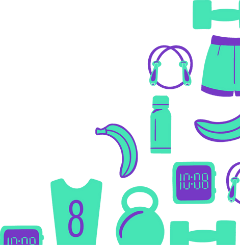 transparent two-tone fitness icon set with timer and kettlebell - Download Free Stock Videos Pikwizard.com