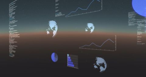 Data Processing with Global Connection and Statistics Visualization - Download Free Stock Images Pikwizard.com