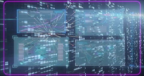 Futuristic Digital Interface with Data Visualization Dashboard - Download Free Stock Images Pikwizard.com