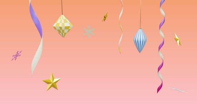 Christmas Decorations Hanging on Gradient Pink Background - Download Free Stock Images Pikwizard.com