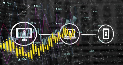 Futuristic Interface of Data Transfer with Icons and Graphics