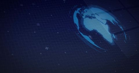 Holographic Earth Projection on Digital Grid with Data Points