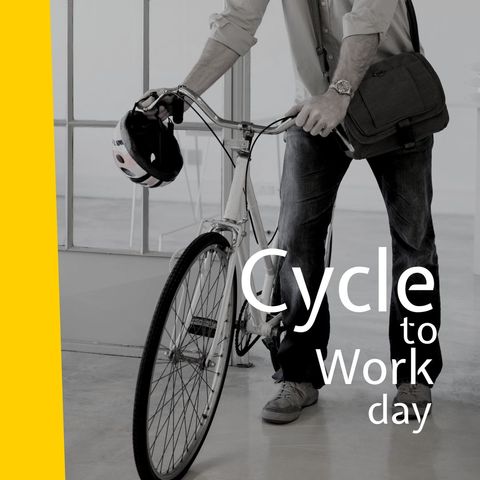 businessman commuting by bicycle for cycle to work day awareness - Download Free Stock Templates Pikwizard.com