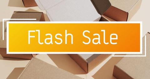 Flash Sale Promotional Banner with Boxes - Download Free Stock Images Pikwizard.com