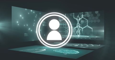 Digital Interface with User Icon and Data Visual - Download Free Stock Images Pikwizard.com