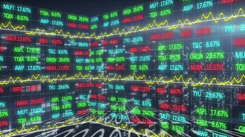 Digital Financial Data on Multiple Screens Exchange Market