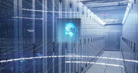 Digital Data Center with Global Network Visualization - Download Free Stock Images Pikwizard.com
